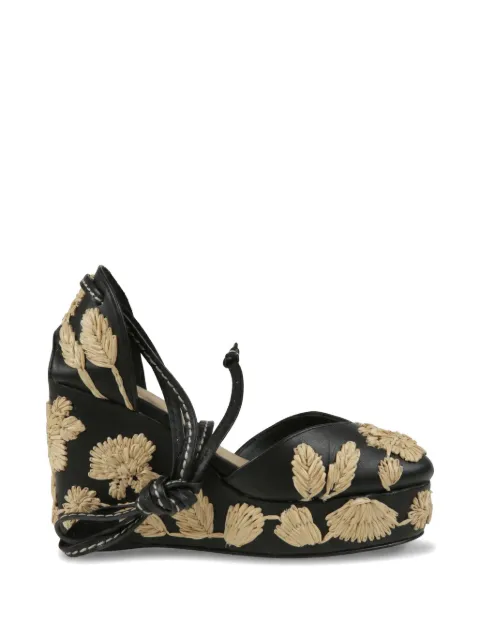 Castañer Carmela raffia-embroidered pumps Black 026140