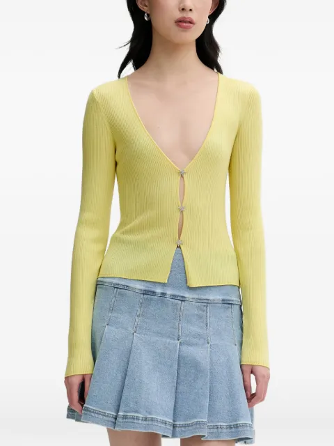 FROM FUTURE ribbed-knit cardigan Yellow WTO03614