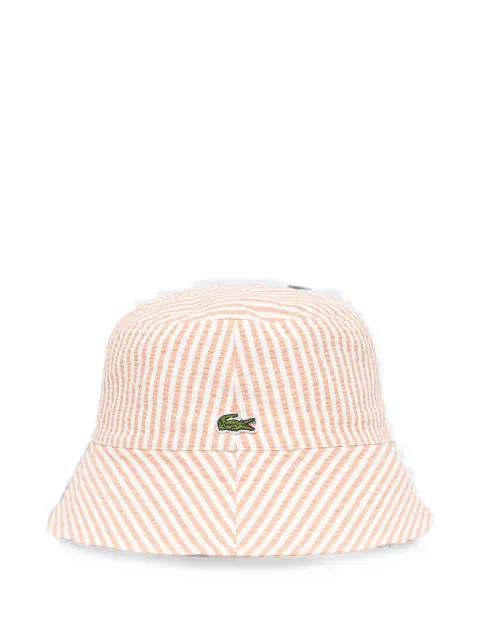 Lacoste striped seersucker bucket hat Orange RK1509