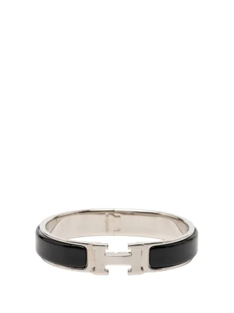 Hermès Pre-Owned 1980-2010 Narrow Enamel Clic H Bracelet PM costume bracelet Black RC51K64AQGI9CHZ2