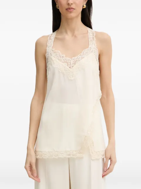 PINKO Tomino lace-trim racerback top Neutrals 105592A2SS