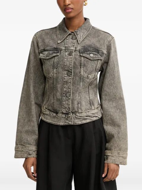 PINKO acid-wash buckle-detail denim jacket Grey 106388A34Y