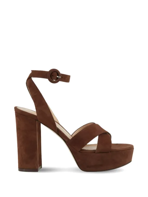 Gianvito Rossi Sabrina crossover-strap sandals Brown G3262170RICCAM