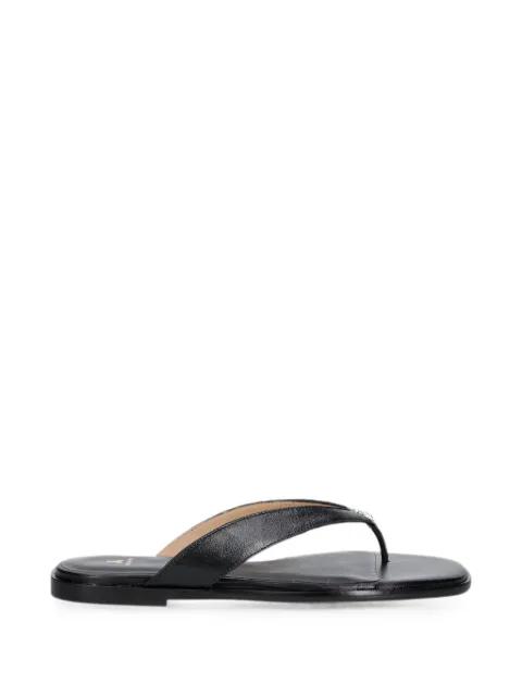 Patrizia Pepe logo-plaque calf leather flip-flops Black 2X0052L026