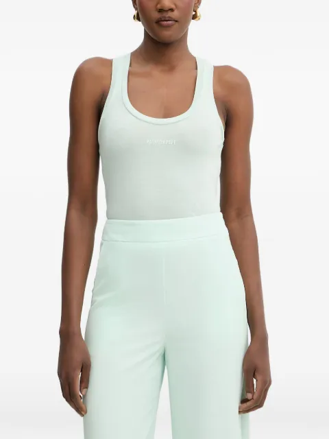 Patrizia Pepe logo-print racerback tank top Green 2M4543J419