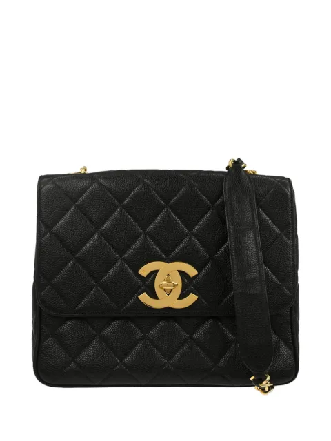 CHANEL Pre-Owned 1995 diamond-quilted shoulder bag Black 135953