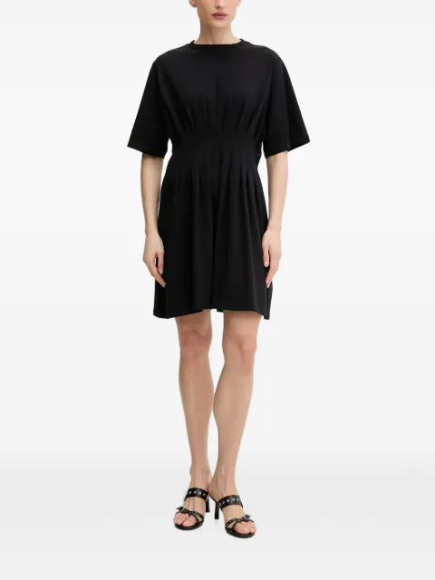 Gestuz GZinez pleated-waist short-sleeve mini dress Black 10911234