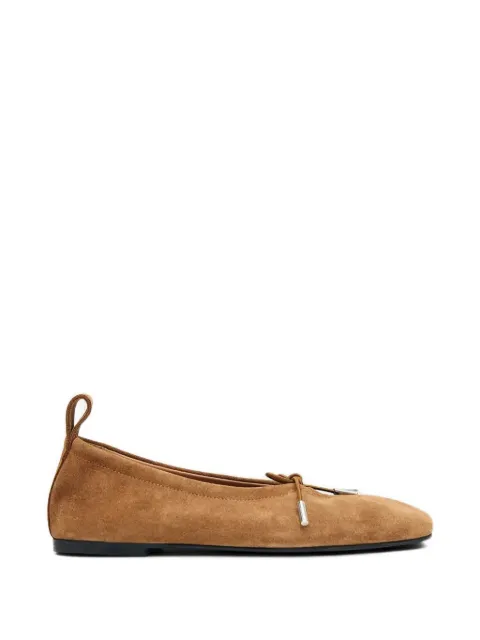 ALOHAS Rosalind bow-detail suede ballet flats Brown S101273