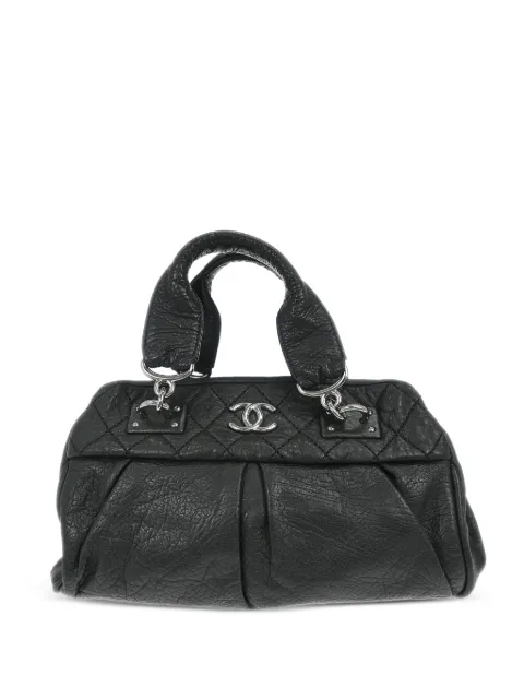CHANEL Pre-Owned 2008 CC-logo quilted tote bag Black 136057