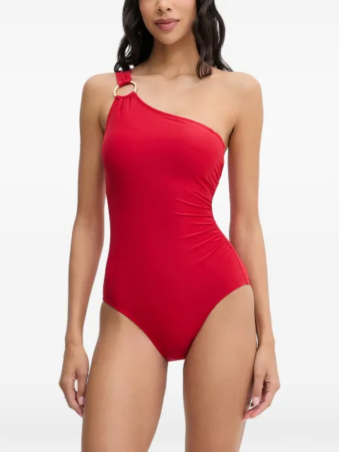 Michael Michael Kors one-shoulder ring-detail swimsuit Red MM7M524