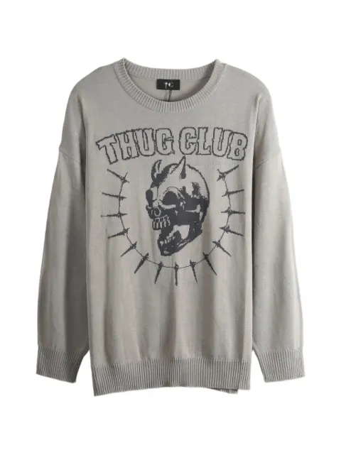 THUG CLUB logo-lettering sweater Neutrals TC26KN0501