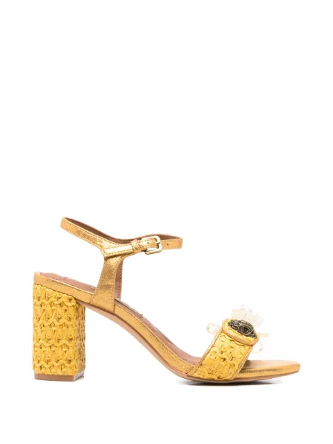 Kurt Geiger London Eagle-head raffia-effect sandals Yellow 5604194999