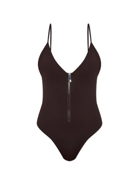 The Attico zip-fastening swimsuit Brown 260WBA00010PAA113AA