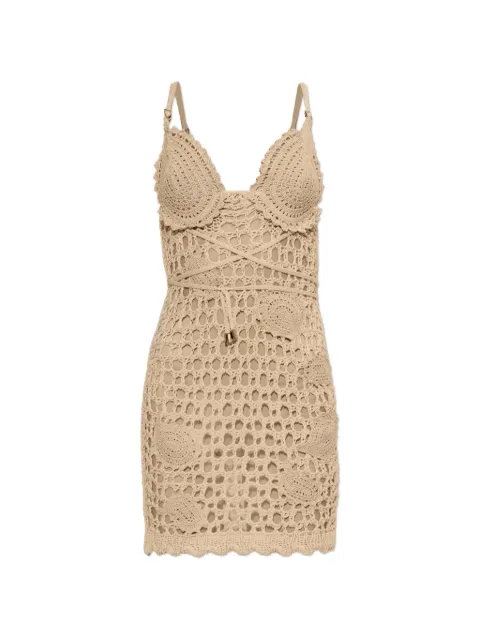 The Attico crochet-knit mini dress Neutrals 260WCA00496KCC006RA
