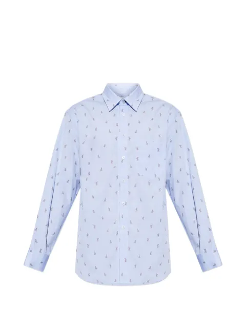 Paul Smith rabbit-print long-sleeve shirt Blue M1RA118W03101