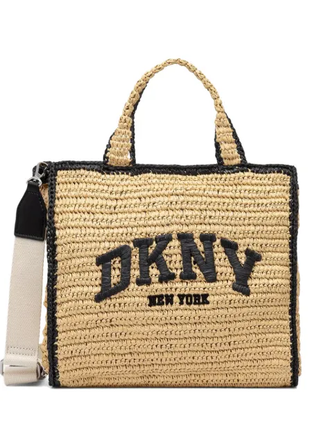 DKNY logo-embroidered woven tote bag Neutrals R61AYR57