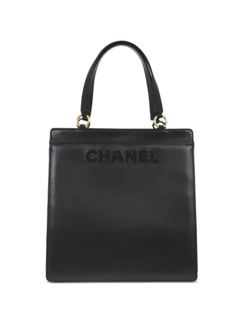 CHANEL Pre-Owned 1998 logo-embroidered tote bag Black 136112