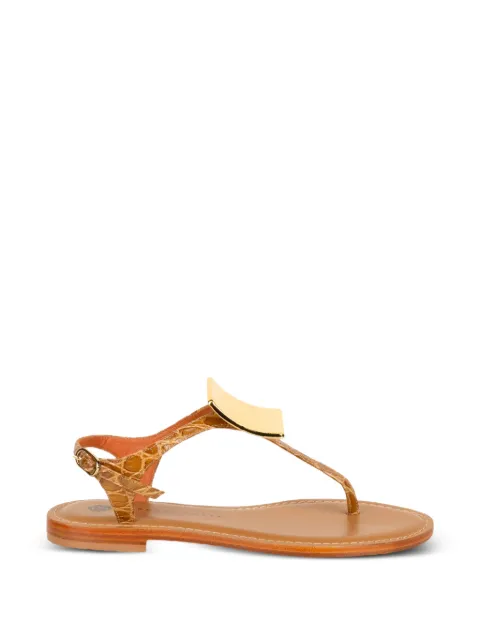 Roberto Festa croc-effect plaque sandals Brown PROCIDACOCCOBABILASETERE
