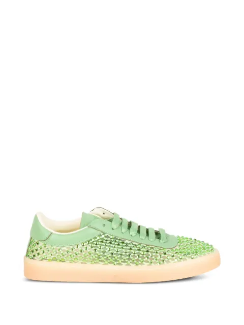 BACK 70 Smart Strass embellished leather sneakers Green STRASSBIGSMARTT26105STRASSLIGHTGREEN