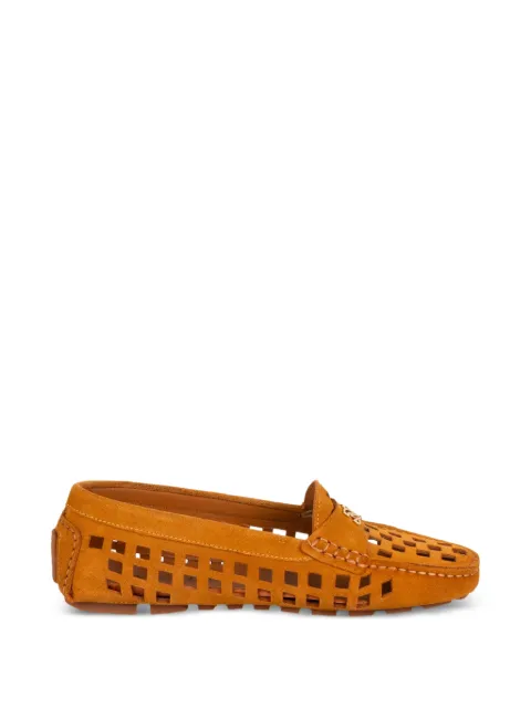 Casadei Maxisuede perforated leather loafers Neutrals 2D329B0101C3058
