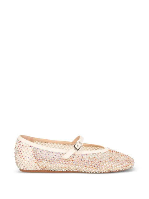 Le Silla Gilda crystal-embellished mesh ballet flats Neutrals 0189C020MTPP24A