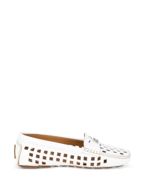 Casadei cut-out logo-plaque loafers White 2D329B0101C3057