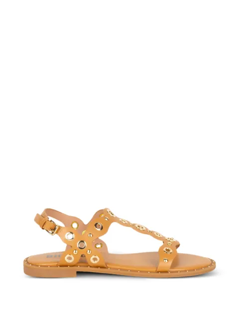 Bibi Lou Canna eyelet-embellished studded sandals Brown 946Z80HG