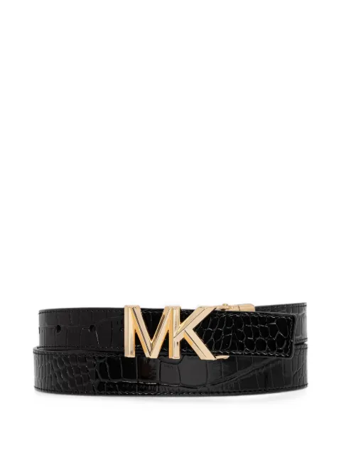 Michael Michael Kors croc-effect logo-plaque belt Black 29MKWB557918