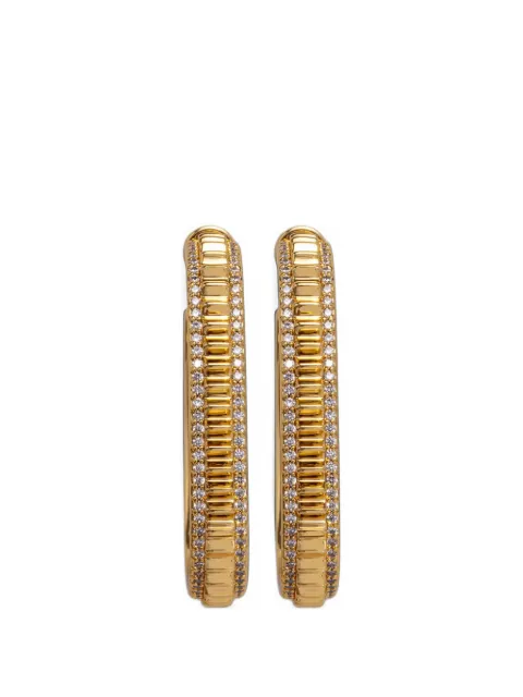 Michael Kors crystal-embellished ribbed hoop earrings Gold MKJ8612710
