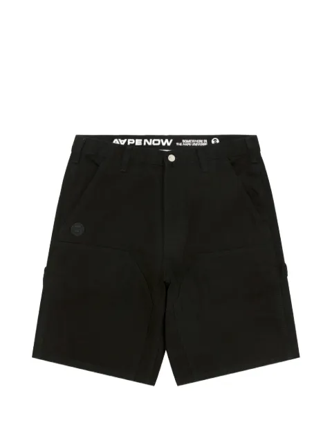 AAPE BY *A BATHING APE® logo-embroidered cotton shorts Black ASPC679XXQ