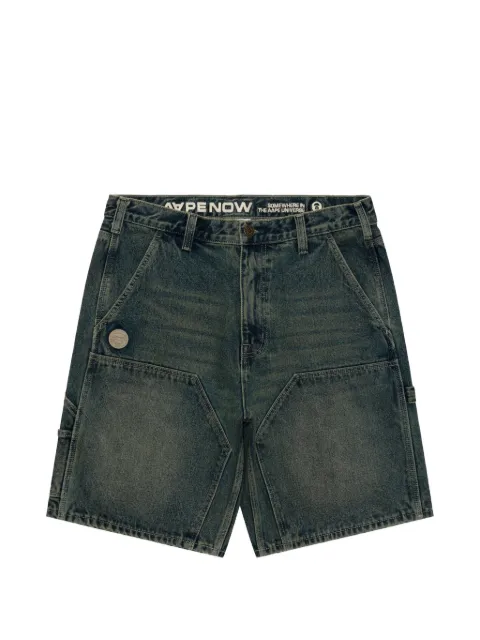 AAPE BY *A BATHING APE® logo-patch carpenter shorts Blue ASPC679XAQ