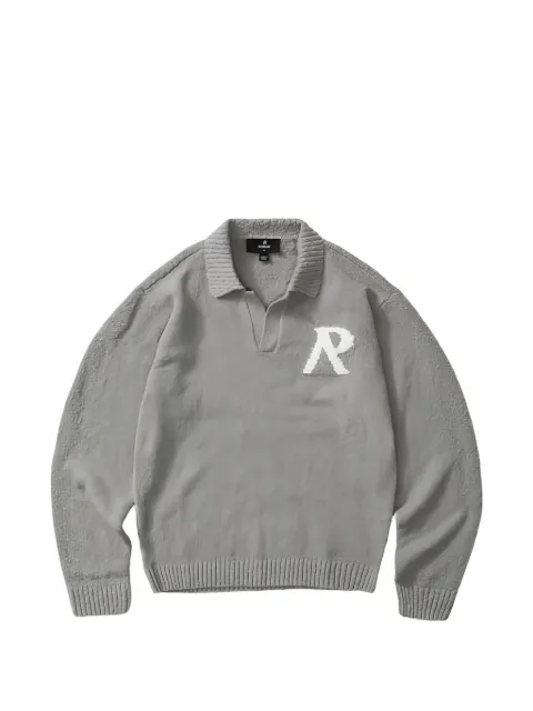Represent logo-patch polo-collar sweater Grey MLM10022147