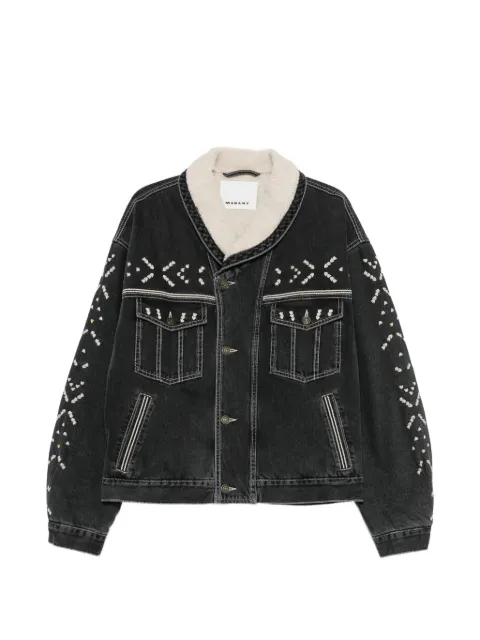 MARANT embroidered-design denim jacket Black VE0534HBD3H03H