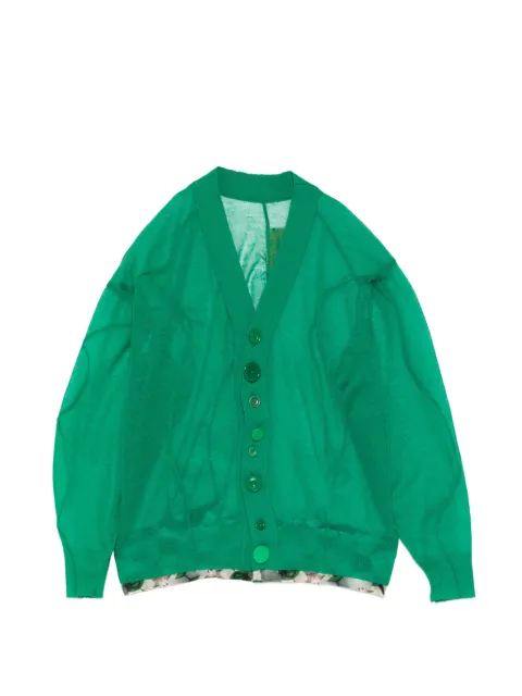 Undercover sheer panelled cardigan Green UC1F1905