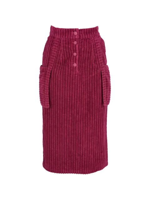 Saint Laurent Pre-Owned corduroy button-front midi skirt Pink MR12072559