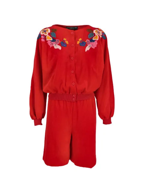 Emanuel Ungaro Pre-Owned floral-embroidered button-up jacket set (set of two) Red MR2410257