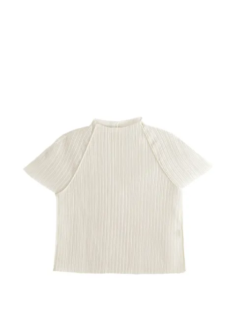 Amomento plissé raglan-sleeve T-shirt Neutrals AM26SSW14TO