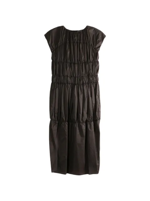 Amomento shirred tiered dress Brown AM26SSW13DR