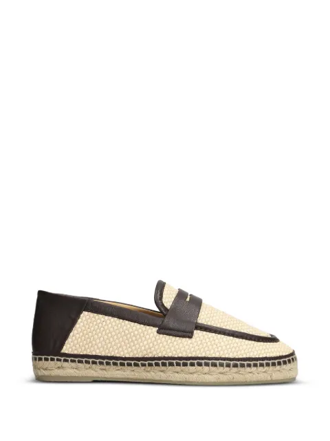 Castañer Norris leather-trimmed woven espadrilles Neutrals 026064