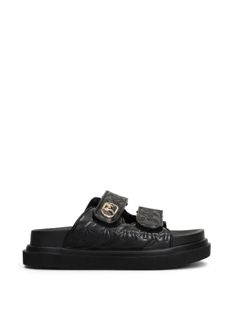 Marc Ellis Calipso 002 logo-plaque touch-strap sandals Black ME261D300