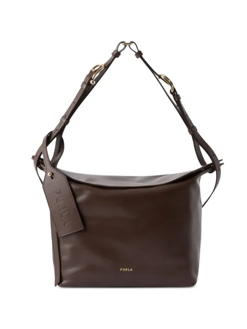 Furla logo-tag leather shoulder bag Brown WB02019BX41841007