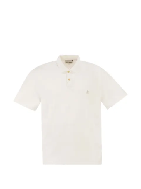 Premiata logo-embroidered polo shirt Neutrals PA1052MDWULFENITA