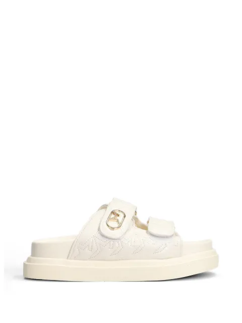 Marc Ellis Calipso 002 logo-plaque quilted sandals White ME261D300