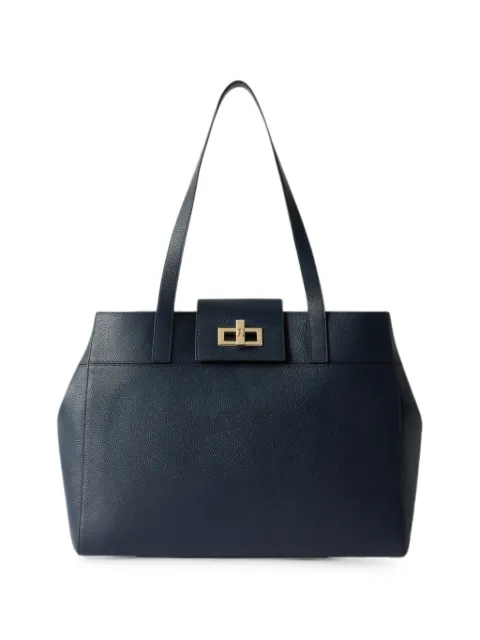 Furla large grained-leather tote bag Blue WB01952BX45461007
