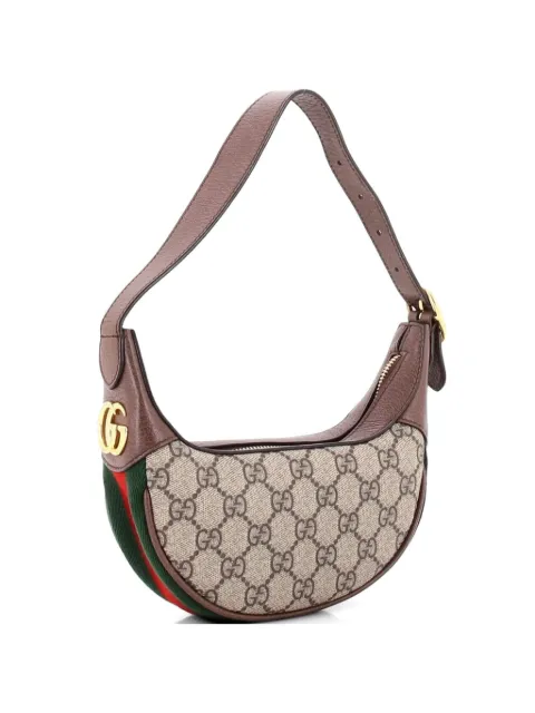 Gucci Pre-Owned Ophidia Half Moon Bag GG Coated Canvas Mini hobo bag Brown GKQC9JBDT9KCHSIX