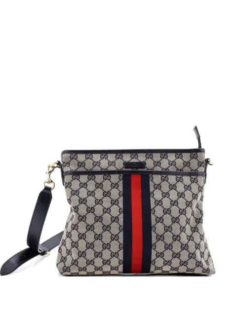 Gucci Pre-Owned Front Pocket Web Messenger GG Canvas Small crossbody bag Blue ZPHMKT1KSTK8CTIK