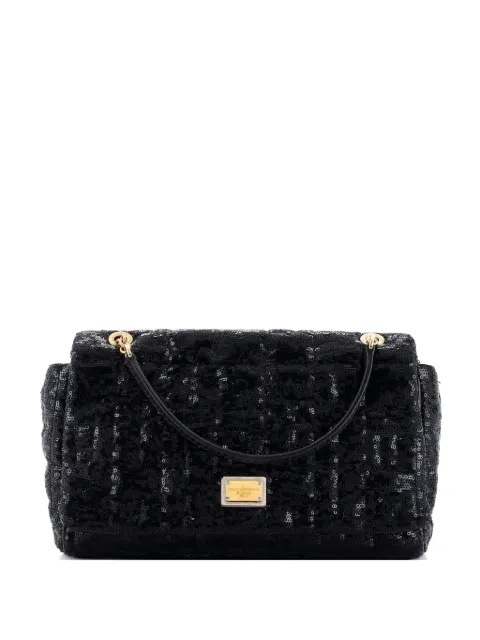 Dolce & Gabbana Pre-Owned Miss Charles Flap Bag Quilted Sequins and Python Medium shoulder bag Black RF2W3SF1Q9M85XDA