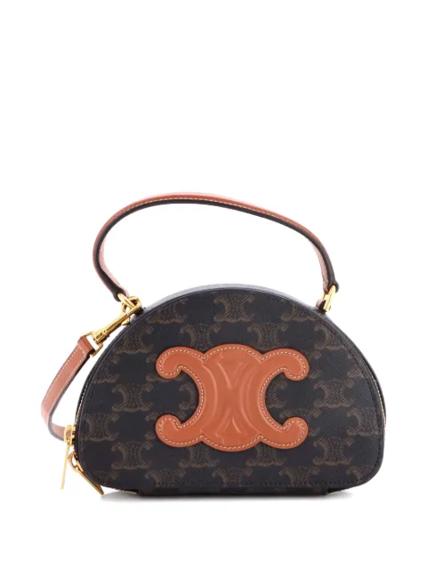 Celine Pre-Owned Half Moon Case Triomphe Coated Canvas with Leather pouch Brown QQK7PLIM0WS09HKG