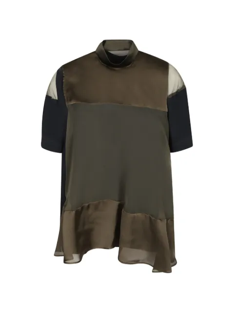 sacai panelled ruffled blouse Blue 2608545