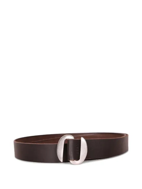 Orciani Broken O Hunting Double oval-buckle suede belt Brown U08381